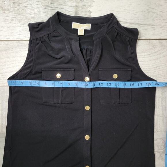 Michael Kors Black Sleeveless Button Front Midi Dress Size S - Picture 4 of 7
